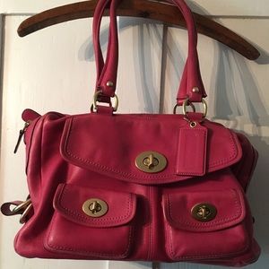 Coach Pink Leather Satchel Purse